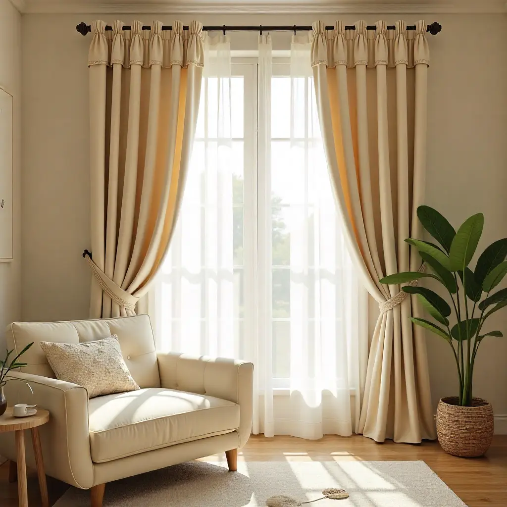 Elegant curtains displayed in a beautiful home setting by Pryxthelphdhimon